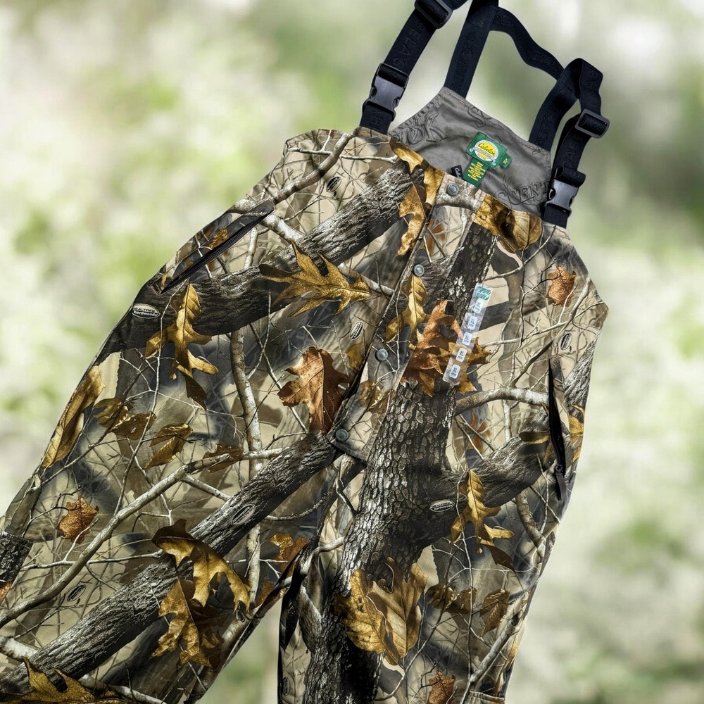 New Cabelas Realtree Hardwoods Camo Bibs Men XL Scent Lok Hunting Overalls Pants